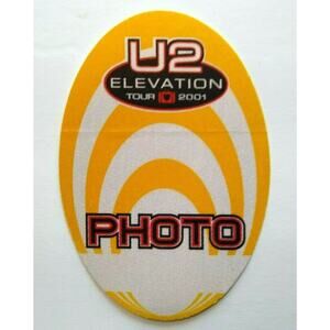 U2 Backstage Pass Original Pop Rock Music Elevation Concert Tour 2001 Yellow